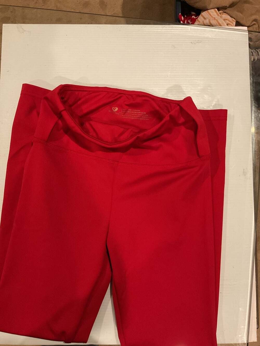 Shoactive Red High-Waisted Athletic Leggings